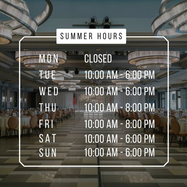 New Summer Hours at Russo's! 

Mon: Closed
Tue - W