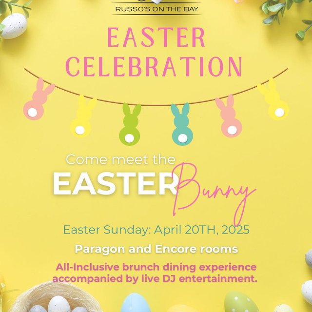 Hop into Easter fun at Russo's On The Bay! 🐰🌸 Join